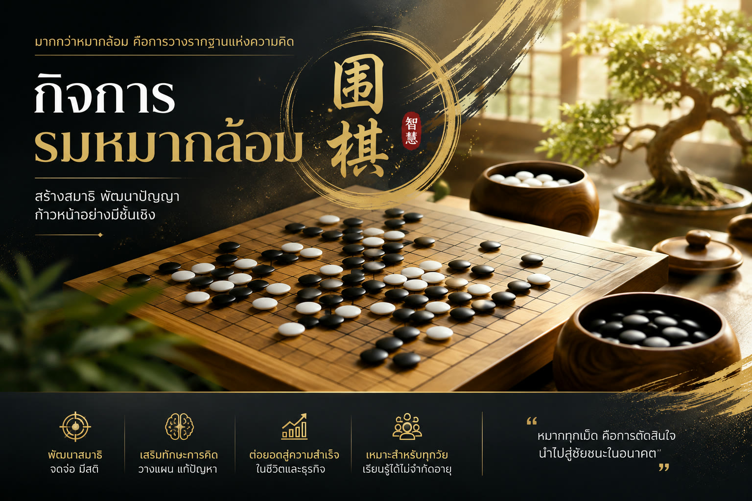 สถาบันหมากล้อม โกะ — สร้างสมาธิ พัฒนาปัญญา ก้าวหน้าอย่างมีชั้นเชิง